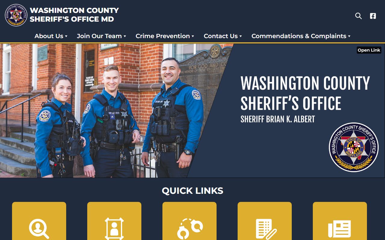 Washington County Sheriff's Office website for jail mugshots