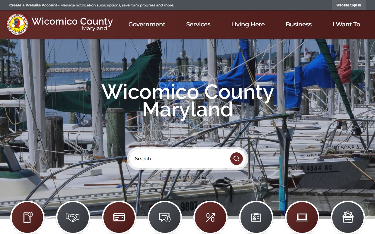 Wicomico County government website for jail mugshot records